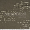 Tecido Lonita  Estampada Manuscrito Fundo Caqui Larg. 140cm 100%Algodão 384gr/m2.Conserv1-I/2-2/3-2/5-3/6-8 - 1