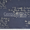 Tecido Lonita  Estampada Manuscrito Fundo Marinho Larg. 140cm 100%Algodão 384gr/m2.Conserv1-I/2-2/3-2/5-3/6-8 - 1