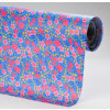 Chitão Estampado Plastificado - Azul e Flor Rosa Estampa Pequena Tecido superior 100% algodão/Base100% PVC Lg135cm - 2