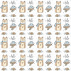 Tecido Tricoline Estampa Gatinho com Cogumelo Fdo Bco Largura 150cm 100%Algodão Conserv 1-I/2-2/3-2/4-1/5-2/6-1 - 1