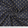 Tecido Tricoline Estampa Âncora Dourado Fundo Marinho Larg 1,47mt 100% algodão Preço por Metro -120gr/m2 - 1