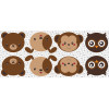 Tecido Tricoline Est Rostinho2-Marrom (Macaco,Coruja,Cachorro,Urso) - Venda por - QUADRO 060cm  100%Algodão Conserv 1-I/2-2/3-2/4-1/5-2/6-1 - 1