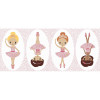 Tecido Tricoline Est Pillow Bailarina Rosa - Venda por - QUADRO 060cm  100%Algodão Conserv 1-I/2-2/3-2/4-1/5-2/6-1 - 1