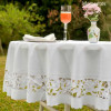 Toalha de Mesa Bordada Bellevue Redonda 2,20m Ø - 8 lugares Mehendi ref12125 - 1