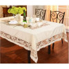 Toalha de Mesa Bordada Bragança Bege Retangular 1,70m x 3,20m - 12 lugares Mehendi ref17769 - 2