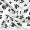 Tecido Cetim Estampado Patinhas Dog Fdo Bco Larg. 1,47mt 100% Poliester 78gr/m2 - 1