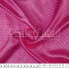 Tecido Cetim Estampado Poá Branco Fdo Rosa Larg. 1,47mt 100% Poliester 78gr/m2 - 1