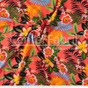Tecido Viscose Viena Estampa Floral fundo Coral Largura 140cm 100%Viscose 115 gr/m2 - 1