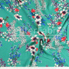 Tecido Viscose Viena Estampa Floral fundo Menta Largura 140cm 100%Viscose 115 gr/m2 - 1
