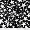 Tecido Cetim Estampado Estrela Branca c/borda Cza Fdo Preto Larg. 1,47mt 100% Poliester 78gr/m2 - 1