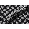 TECIDO ADESIVO Caveira Pirata Fundo Preto 100%ALG 47cm x 1,00cm - 1