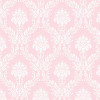 TECIDO ADESIVO Damasco Branco Fundo Rosa Bebe 100%ALG 47cm x 1,00cm - 1