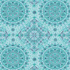 TECIDO ADESIVADO Donna Turquesa e Azulão Fundo Acqua 100%ALG 47cm x 1,00cm - 1