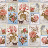 TECIDO ADESIVO Flores e Cartões 100%ALG 47cm x 1,00m - 1