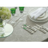 Toalha de Mesa Retangular 12 Lugares Glee Jacquard cinza com protetor - Karsten - 1