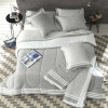 JOGO CAMA CASAL PERCAL 180FIOS Mescla Cinza 138x188x35cm Alt 100%ALGODÃO - 1