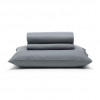 Jogo Cama Solteiro Unique Percal 180Fios Liso Cinza 90x190x30cm Alt 100%Algodão 3pcs - 1