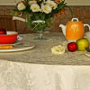 Toalha de Mesa Pratica Firenze Bege Redonda 1,80m Ø - 6 lugares Mehendi ref10219 - 1